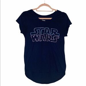 Star Wars Navy Blue V-Neck Title Graphic Tee